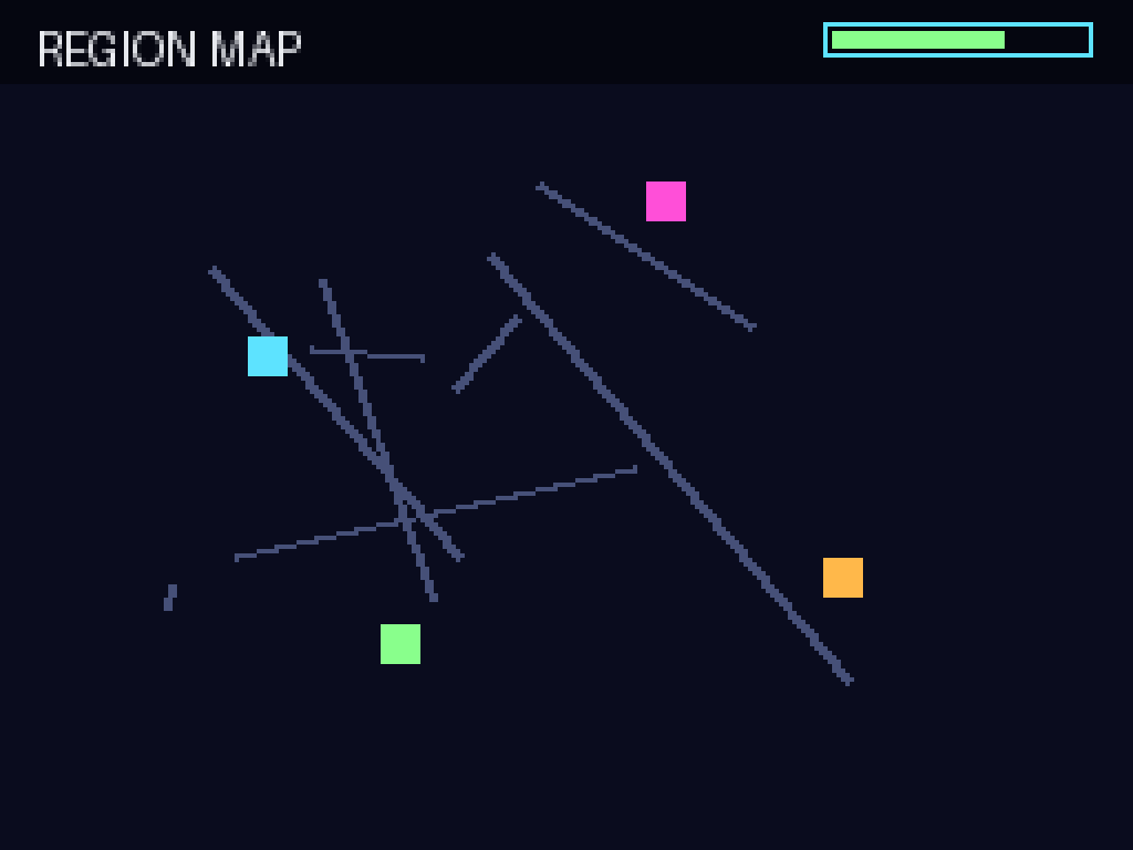 Recovered 16-bit world map with glowing region nodes.